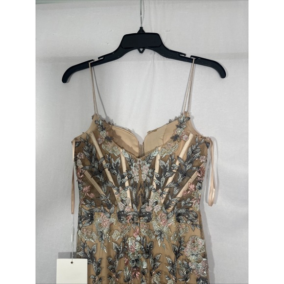 NWT $798 Mac Duggal [ 2 ] 79313 Embroidered Spaghetti Strap‎ Trumpet Gown #S1808 - Picture 15 of 16